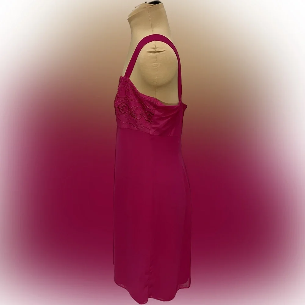 NWT Bandolino Magenta Pink Lotus Floral Bust Dress - Picture 2 of 5